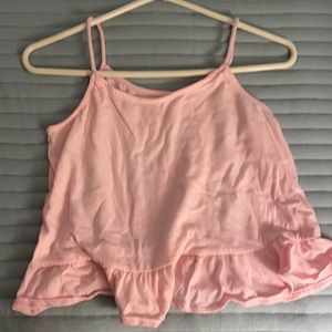 pink ruffled tank top from old navy